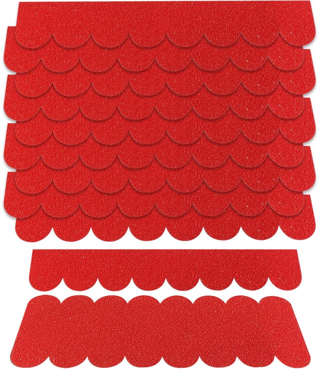 Dakpannen Mini - Dakbedekking Strips - Huisjes Bekleden - Sterk Zelfklevend - 30 Stuks - Rood