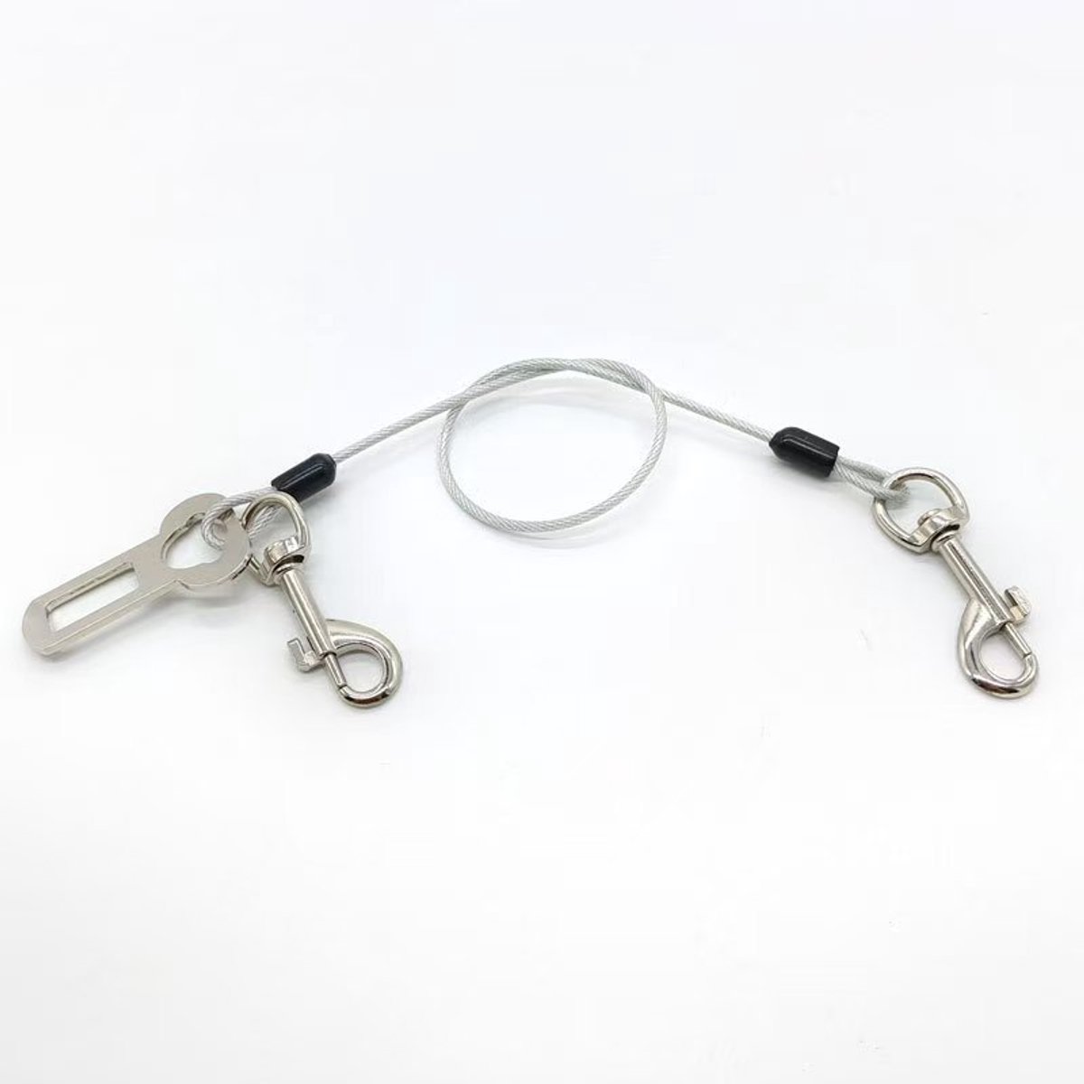 2 stuks Kauwbestendige stalen autogordels voor honden, geschikt voor alle rassen,Transparant (60 cm , 5 mm)