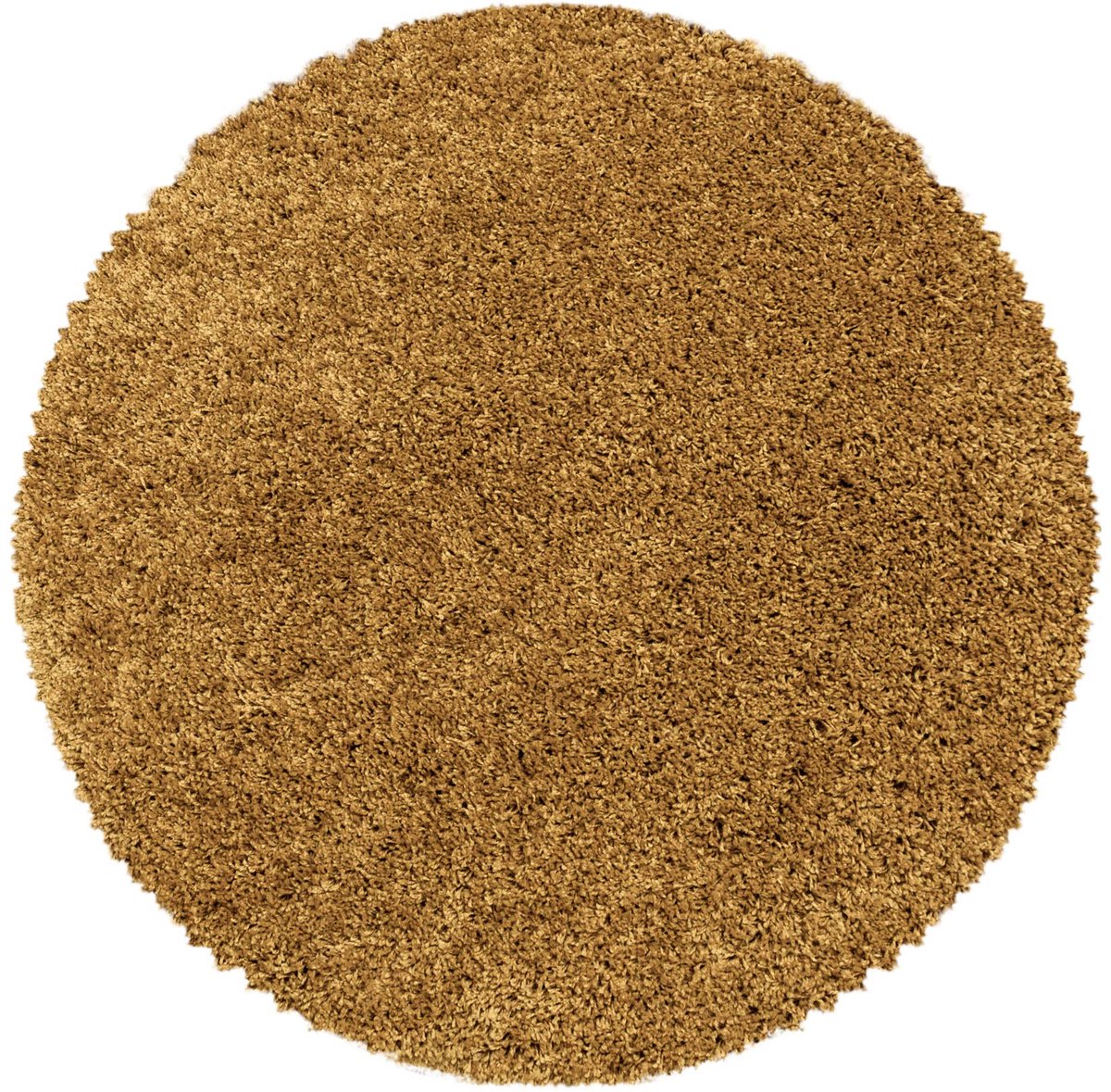 Lange stapel ruig Gewoon ontwerp Woonkamer 30 mm poolhoogte Pluizig Zacht Rechthoekig Rond Lopers, kleur:Goud, Groote:200 cm Ronde