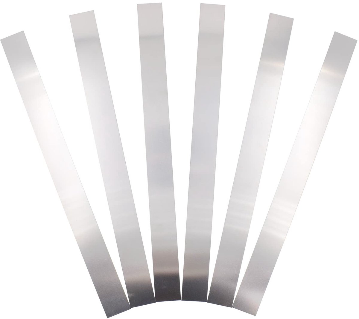 6 stuks 304 roestvrij stalen plaatstroken 0,5 mm roestvrij stalen plaat, dunne metalen strips, buigbare spleetvulling, lasaccessoires, decoratieve strepen, afwerkingsvel 30 x 2,5 cm