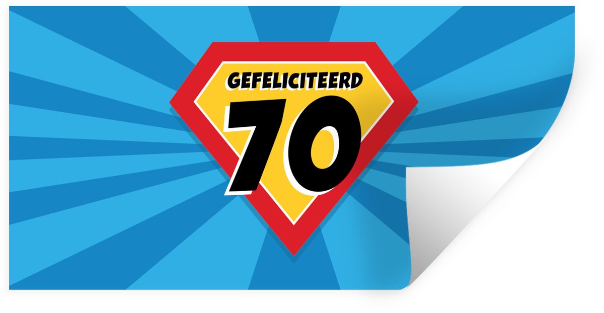 Muurstickers - Sticker Folie - Verjaardag - Superheld - 70 Jaar - 160x80 cm - Plakfolie -