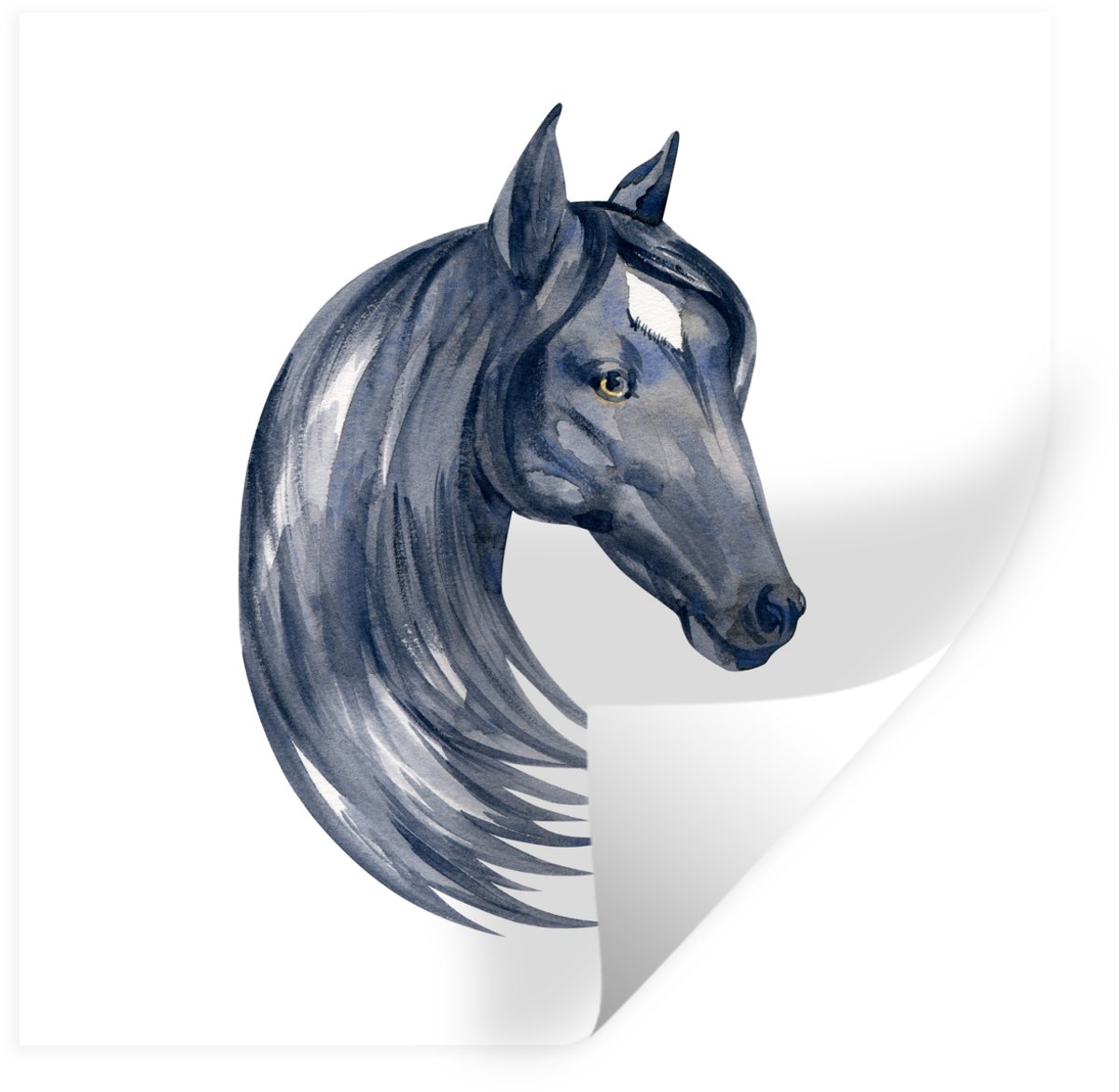 Muurstickers - Sticker Folie - Paard - Waterverf - Hoofd - Meisjes - Kinderen - Meiden - 1