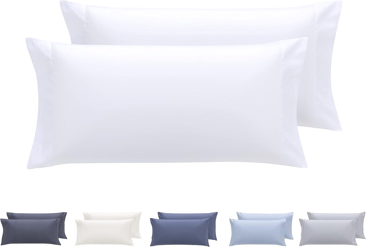 Kussenslopen, microvezel, extra zacht, hypoallergeen, set van 2-70 x 40 cm, wit