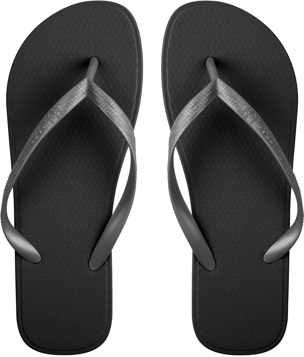 Aomig Teenslippers, slippers voor dames en heren, antislip, voor strand, vakantie, fitnessstudio, zomer, zwembad (zwart-40)