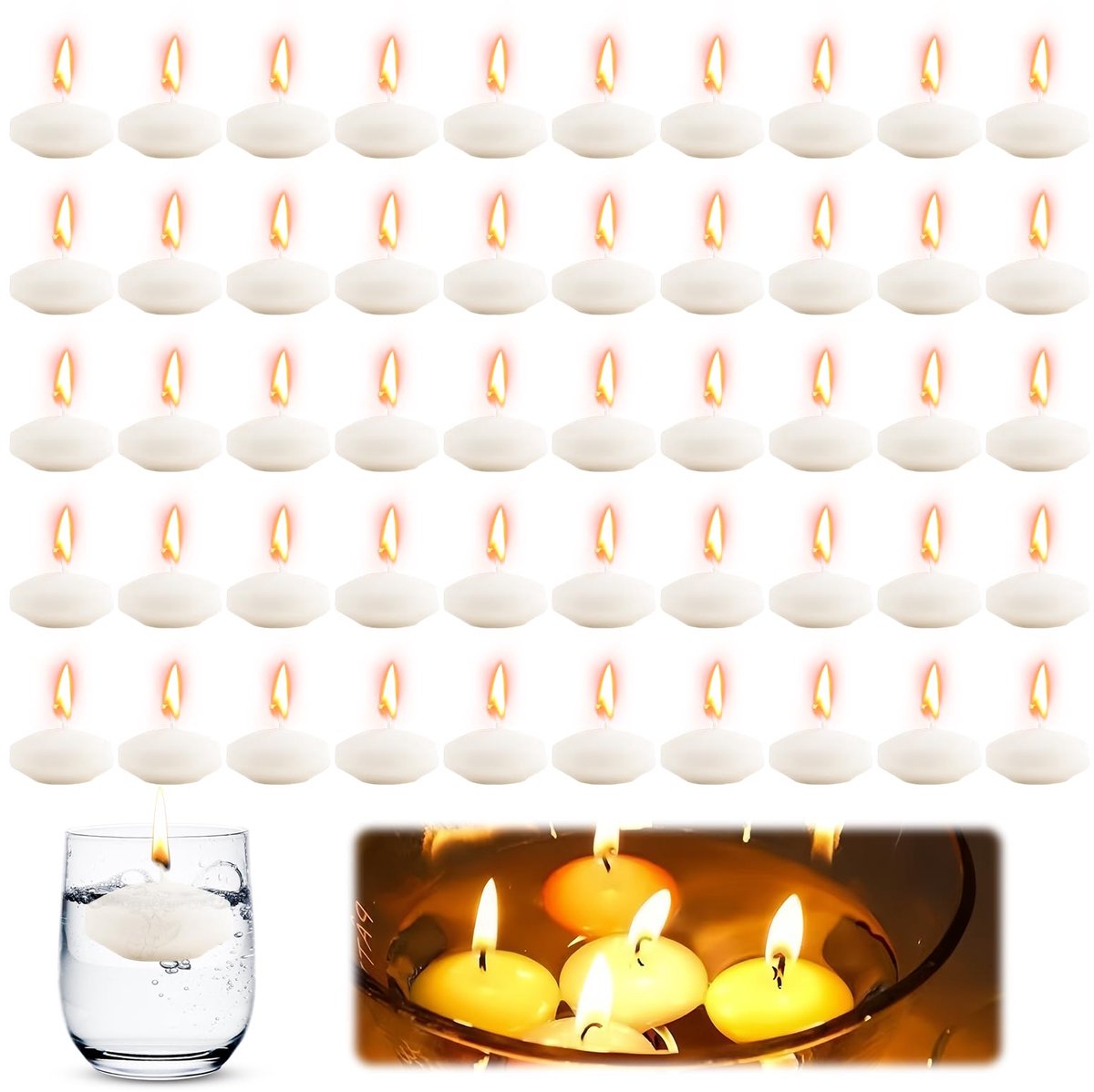 Kaarsen: druppelvrije theelichtkaars, warm theelichtje, druppelvrij theelichtkaars, drijvende kaarsen, theelichtkaarsen, zwemdecoratie voor verschillende