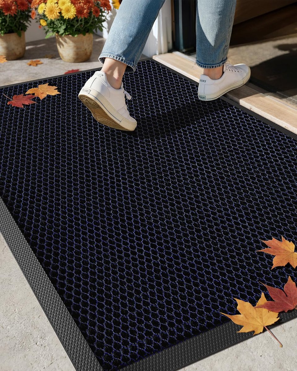 COLOR&GEOMETRY Hoge rekbare elastische zijden deurmat, voordeurmat buiteningang, buitendeu