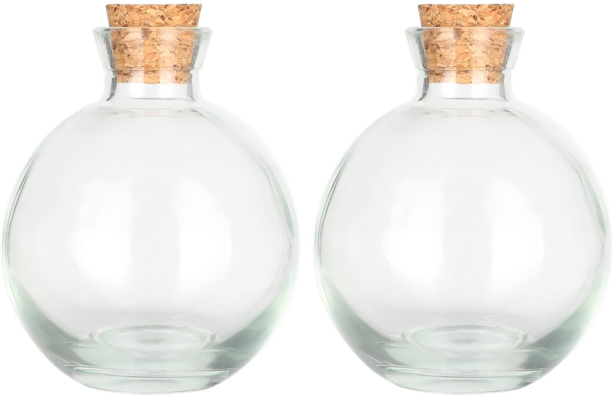 Decoratieve glazen flessen met kurkstop, 150 ml