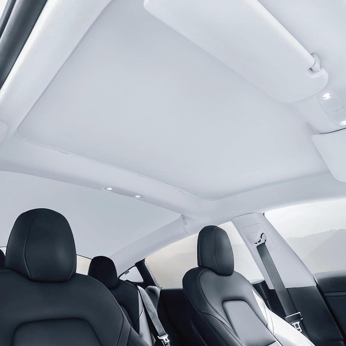 Zonnescherm voor Tesla Model 3 2018-2024 2025 Highland Glass Zonnedak Schaduw Venster Isolatie UV & Hittebescherming Dubbellaags Zonnescherm Beige (geproduceerd uit China)