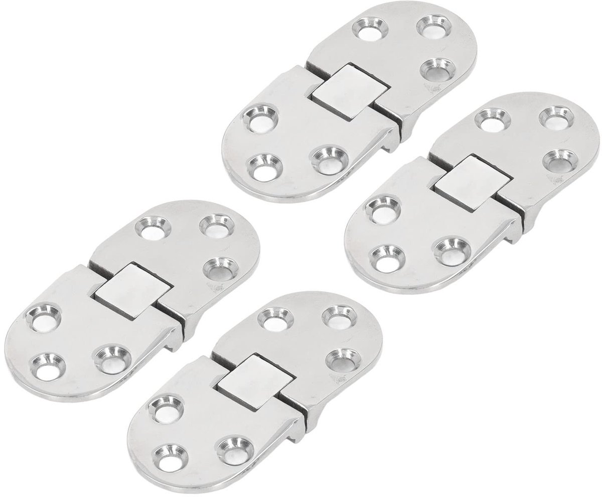 Dailygoods- Flap Scharnieren 4 Stuks - 66 x 30 mm - 316 Roestvrij Staal - Zelfdragend - Voor Deur/Kast/Meubels - Draagvermogen tot 10 kg - Deurscharnier