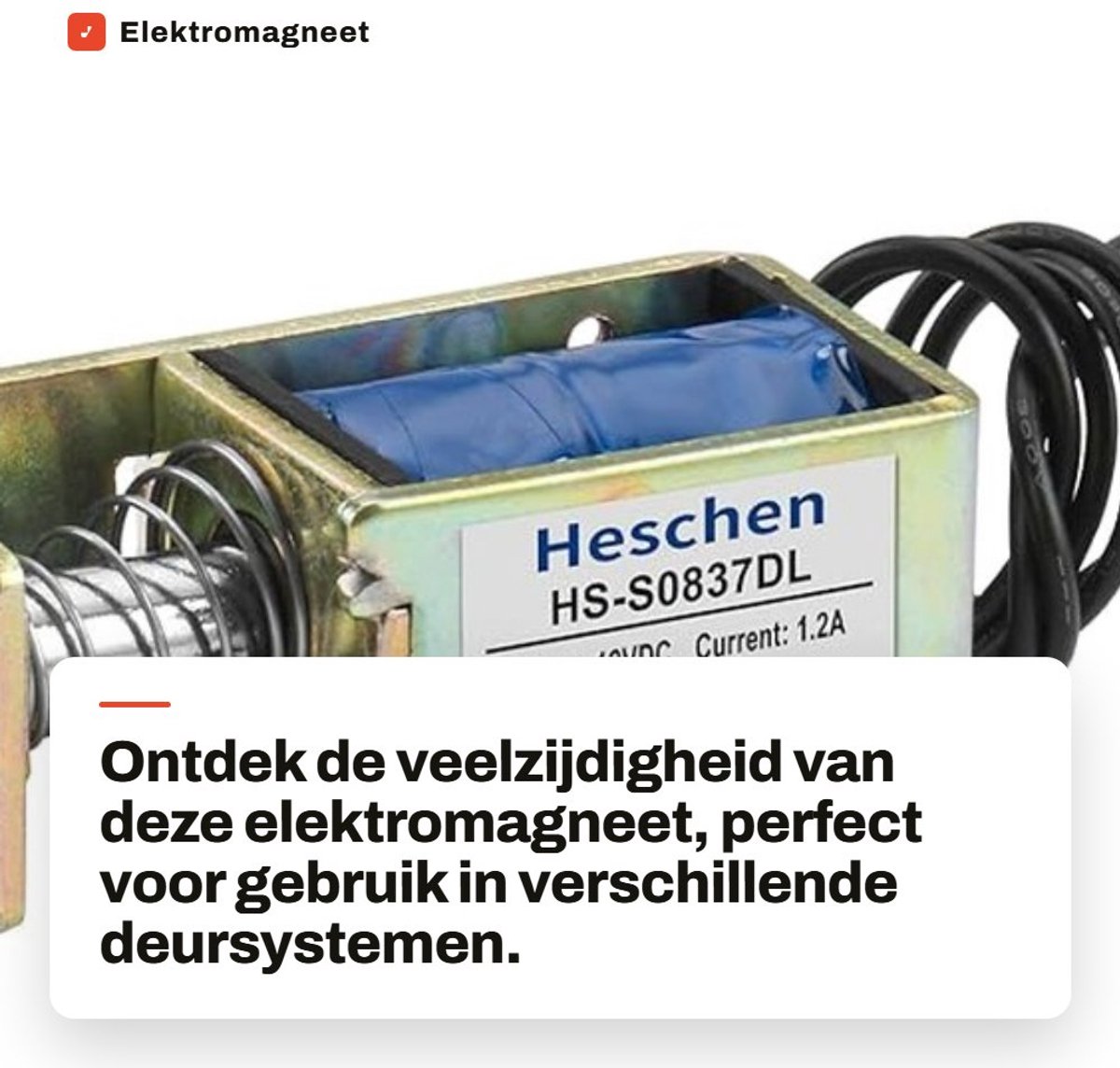 Dailygoods - Elektromagneet - Push-Pull Mechanisme - Open Frame Deurslot - DC12V - 15N Slagkracht - Ideaal voor Deursystemen - 10mm Slag