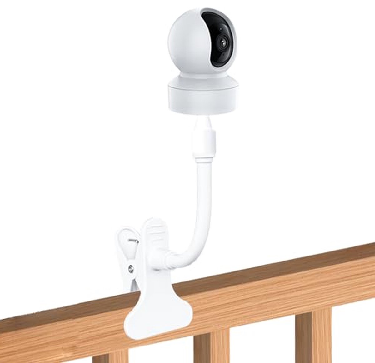 Babycamera Houder - Monitor Beugel - Baby Observeren - Flexibele Clip - Max 6.5cm Klem - Wit