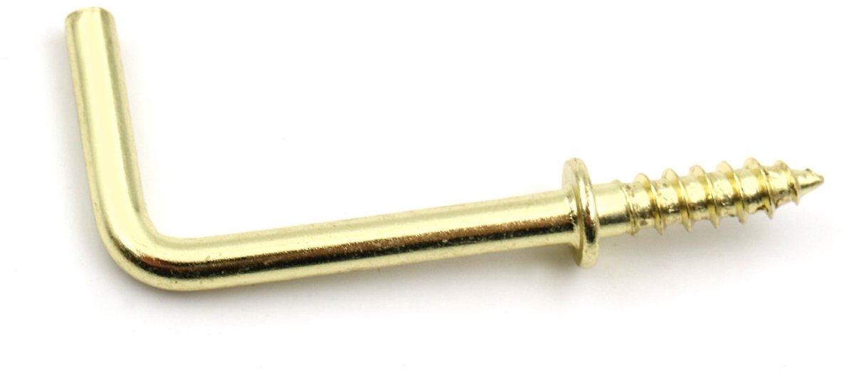 Dailygoods - Set van 10 Messing Schroefhaken voor Muur en Plafond