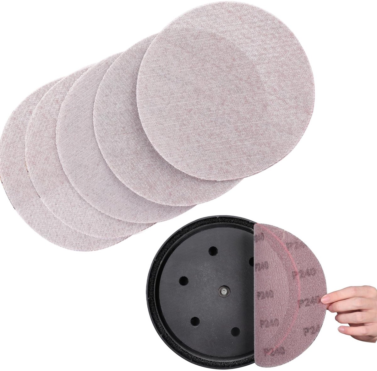Dailygoods - 25 Schuurpapier Schuurschijven 225 mm, Korrel 240 voor Excentrische Schuurmachine