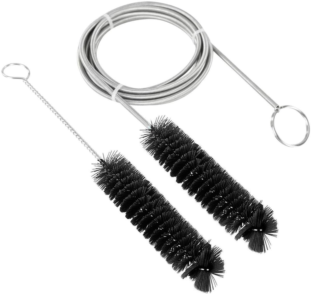 Dailygoods- Afvoerontstopper Flexibel Ontwerp - Slangreiniger - Roestvrij Staal - Duurzame Borstel - Geschikt voor Koelkast/Aquarium - 200 cm Lengte - Reinigingsborstel