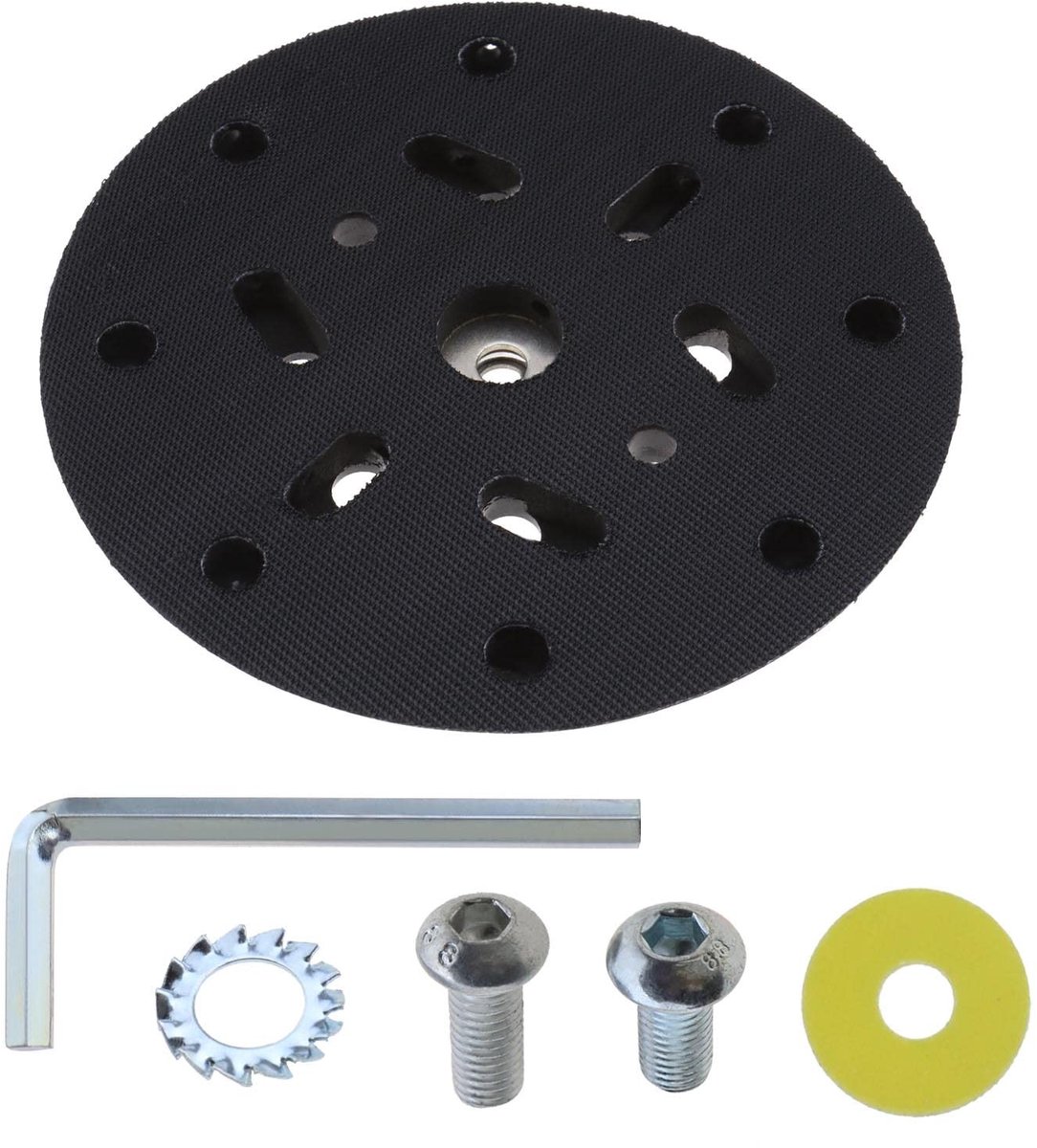 Dailygoods- Schuurschijf 150mm - 17 gaten - Steunkussen - Compatibel met Makita/Festool - Slijpen/schuren - Kunststof materiaal - Schuurpad
