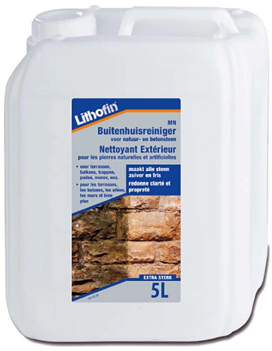 MN Buitenhuisreiniger - Natuursteen buitenhuis reiniger - Lithofin - 5 L