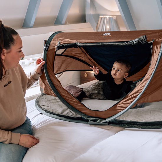 Deryan Peuter Luxe Campingbedje - Inclusief zelfopblaasbare matras - Caramel van Deryan — afbeelding 4