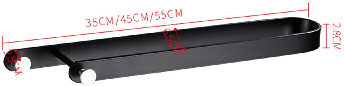 Handdoekrek Badkameropslag Handdoekenrek Handdoekhanger met haak Badkameropslag Handdoekenrek Zelfklevend Badkameropslag Handdoekenrek Zwart Wandmontage Geen boorruimte Aluminium voor keuken wisdom