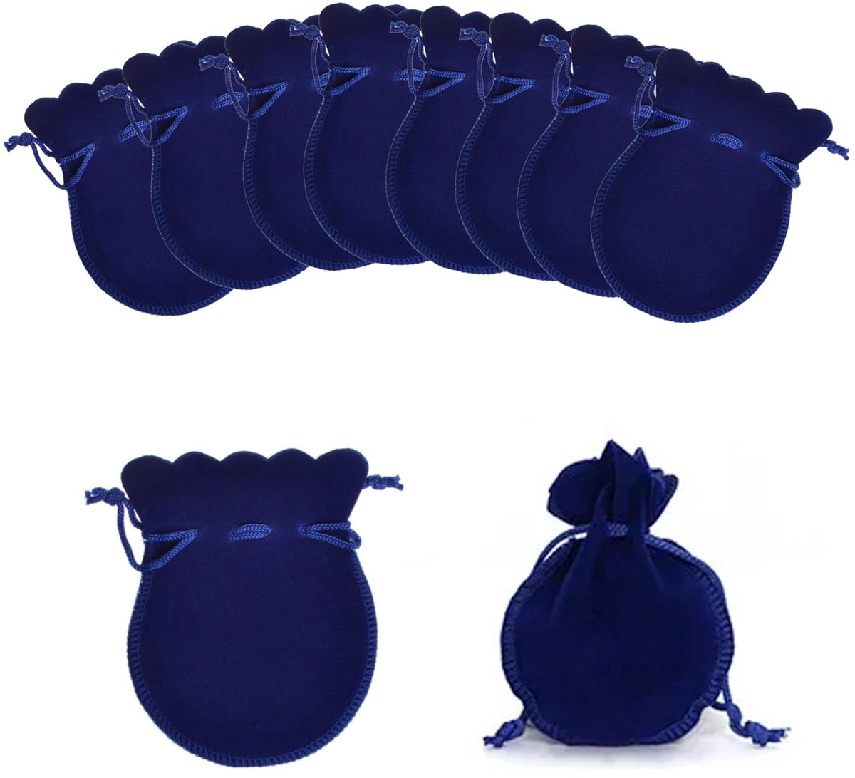 Fluwelen Doek Trekkoord Zakken, Fluwelen Zakjes Sieraden, voor Het Opbergen van Sieraden, Juwelen, Snoepjes, Kleine Cadeautjes en Krassen te Voorkomen (7 x 9 cm, Schatblauw)