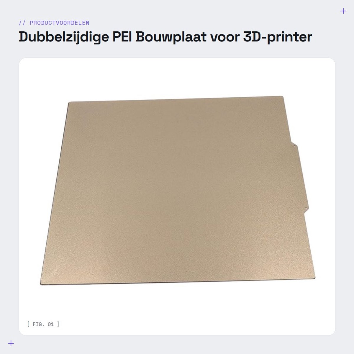 Dailygoods- 3D-printerbouwplaat Dubbelzijdig PEI - Magnetisch Stalen Oppervlak - Sterke Hechting - 430x430 Mm - Temperatuurbestendig tot 200°C - Slijtvast - Bouwplaat