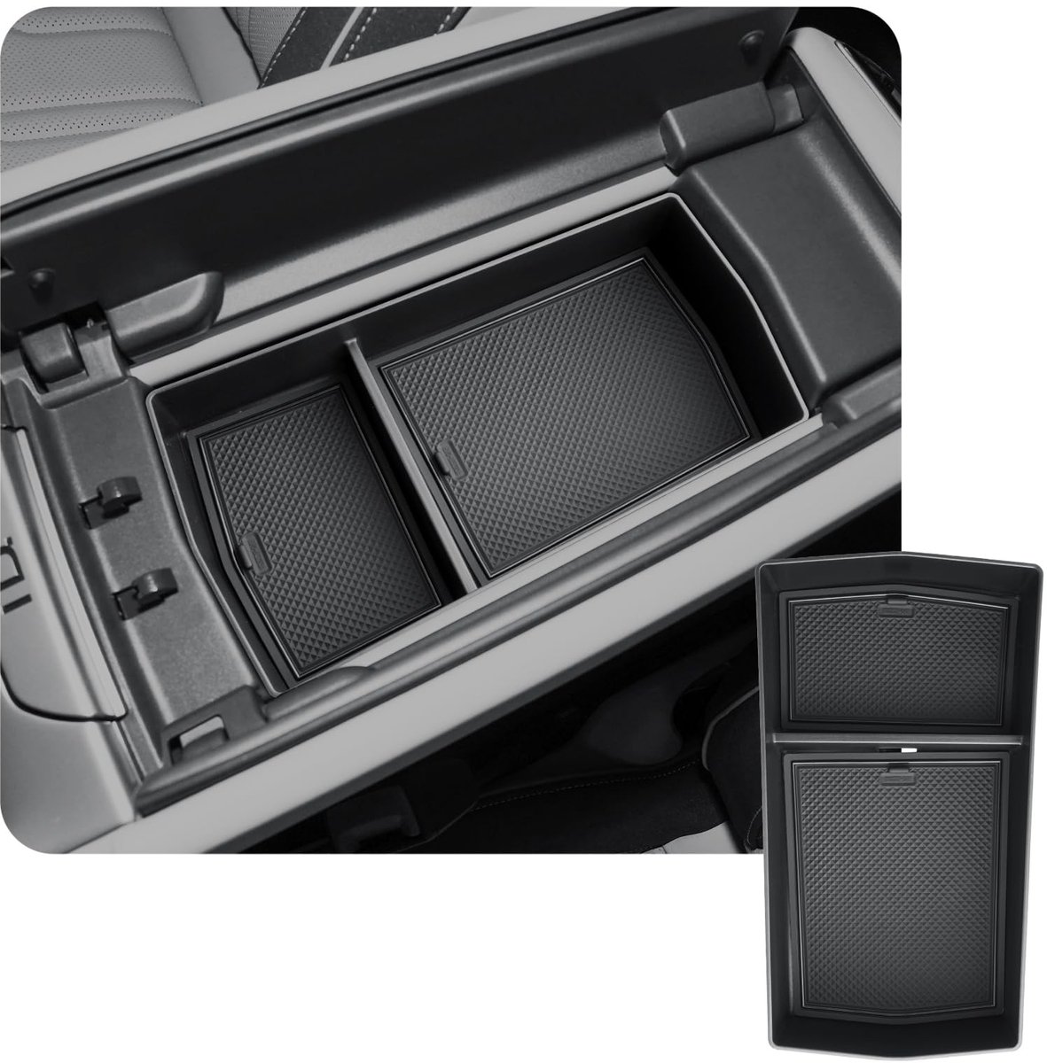 Dailygoods- Middenconsole Armleuning Organizer - Compatibel met VW ID.7 - Multifunctionele Opbergdoos - Handschoenenvak - Tray - Verhoogde Capaciteit - Armsteun Organizer