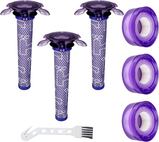 Dailygoods- Stofzuigerfilters 6 Pack - Vervangende Filters - Compatibel met Dyson V7/V8 - HEPA/Pre-Filters - Onderdeelnummer 965661-05/967478-05 - Geschikt voor Dier/huisdier - Stofzuigeraccessoires