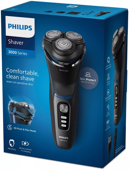 Philips Shaver 3000 Series - S3344/13 - Elektrisch scheerapparaat voor nat en droog scheren