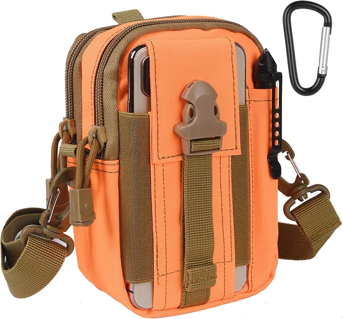 flintronic tactische heuptasjes, universele outdoor heuptas | Molle EDC-zakje + Outdoorhaak | Handige gadget heuptas met mobiele telefoonholster voor sport, wandelen, kamperen, reizen…