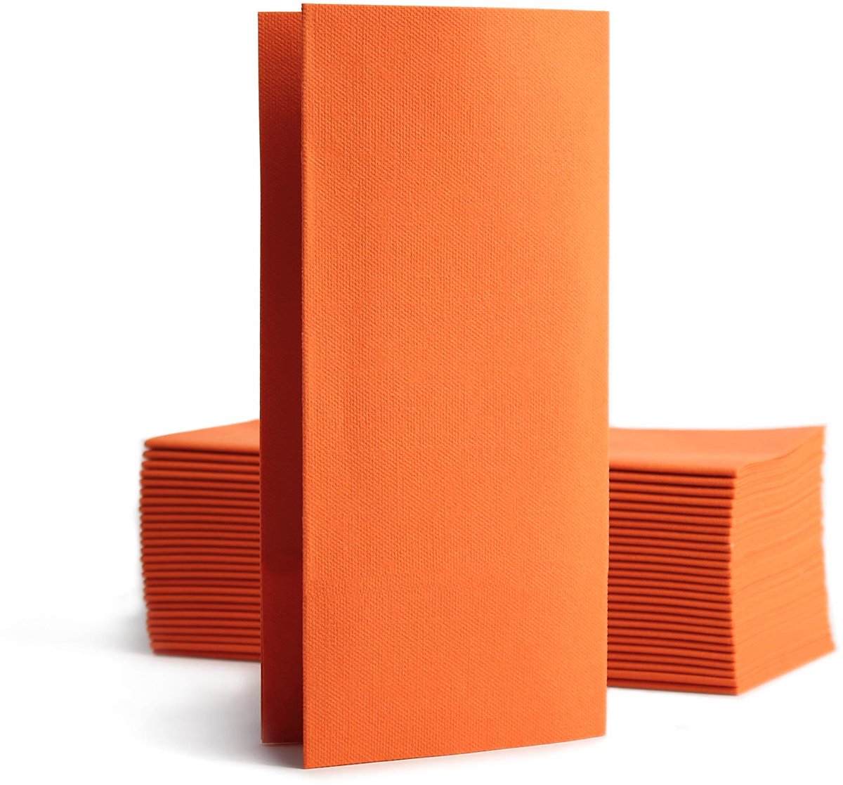 Airlaid 50 servetten, 1/8 vouwen op stof, hoogwaardige wegwerpservetten, 39x40cm, oranje