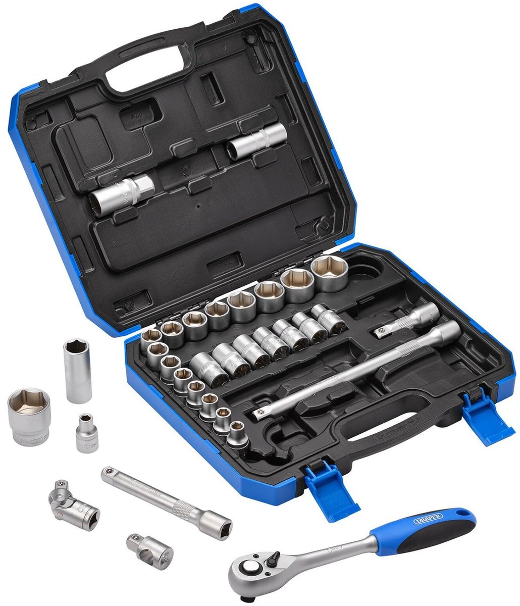 Draper 1/2" Doppenset inch + metrisch, 33-delig