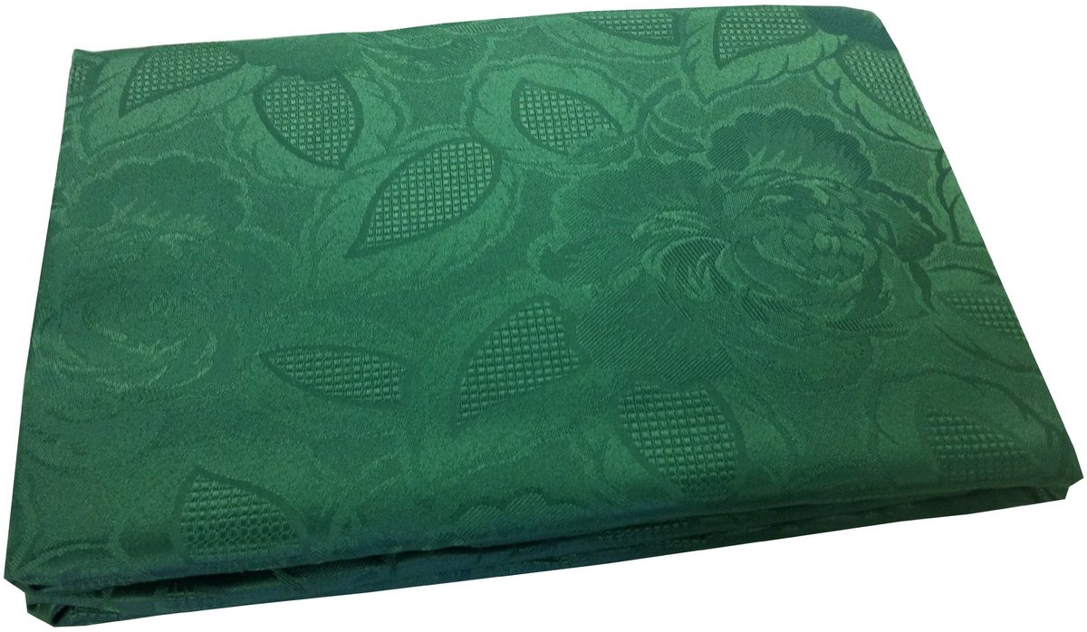 Barclay Damast Rose - Jacquard tafelkleed in bosgroen - 70x108 (178x274cm)