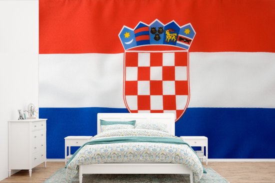 Behang - Fotobehang Foto van de Kroatische vlag - Breedte 525 cm x hoogte 350 cm