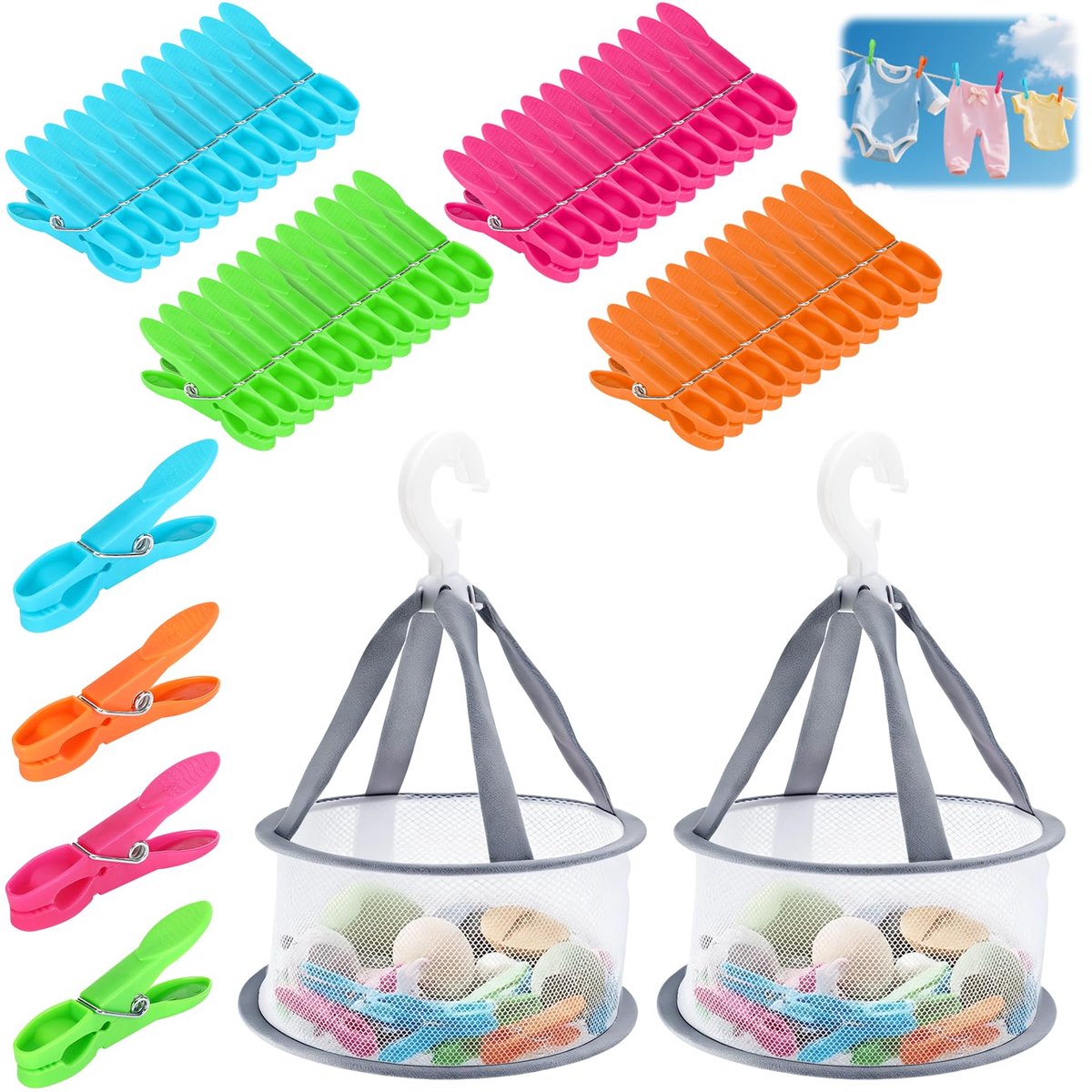 48 stuks wasknijpers