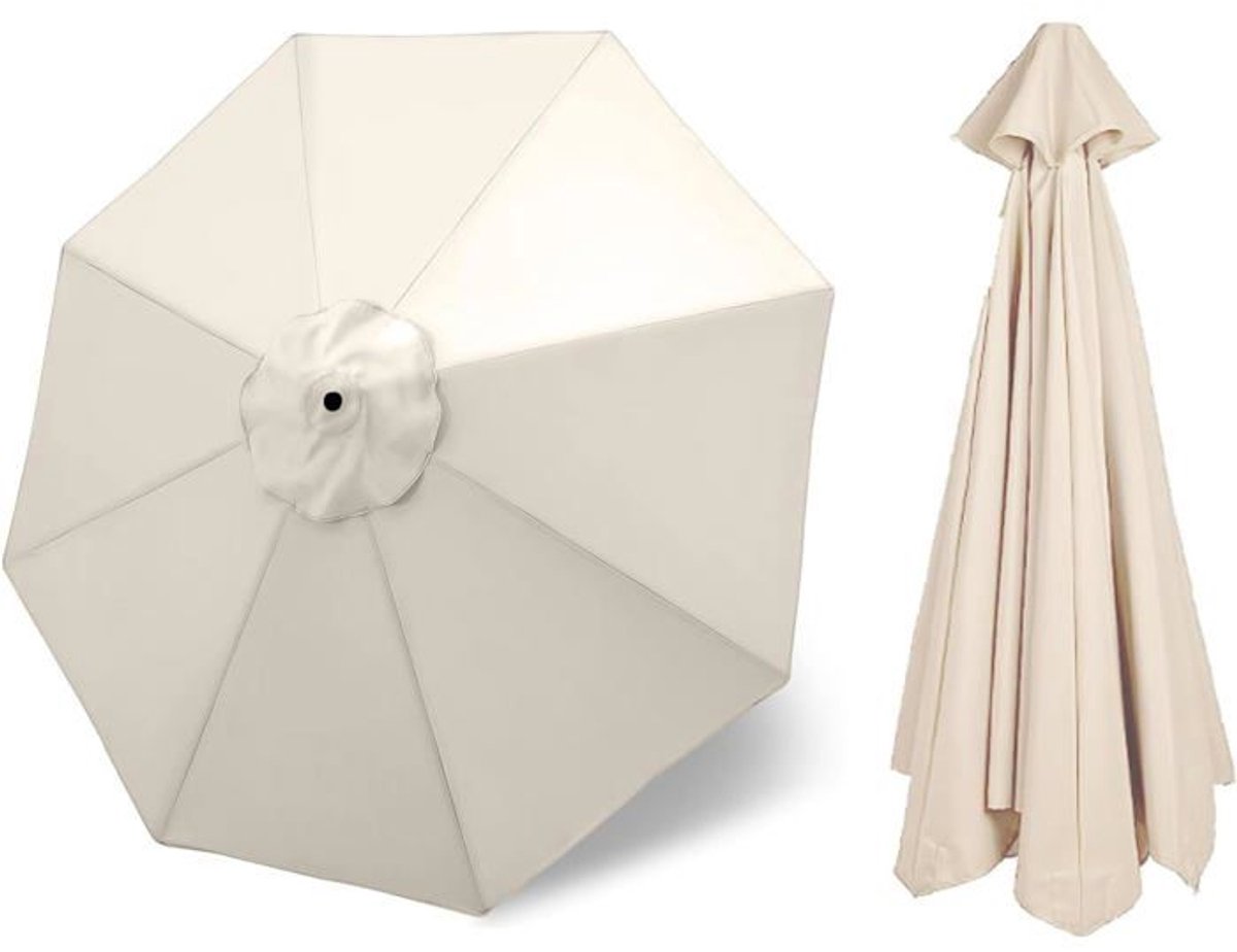 Vervangend doek Geschikt voor parasols - JZSH - Rond - 8 baleinen - Hoogwaardig polyester - Waterdicht - UV-bestendig