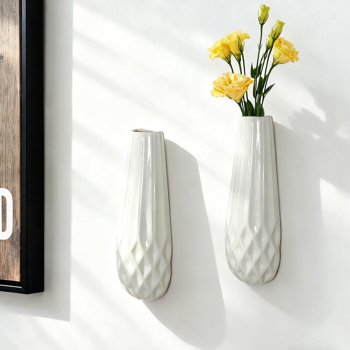 Vaas voor bloemen, moderne wandplantenhouder van keramiek, decoratieve vaas voor woonkamer, hangende vaas voor binnenplanten