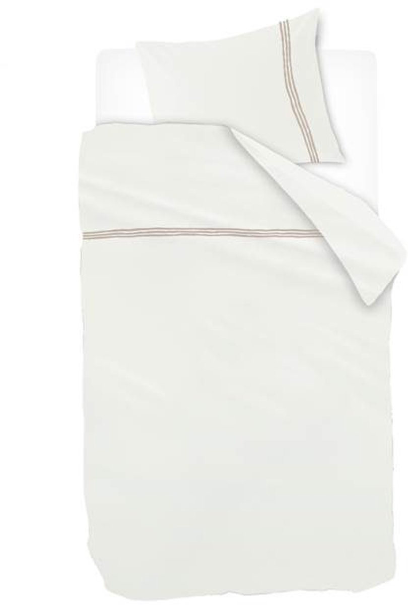 Ivorlyn Miami Dekbedovertrek - Eenpersoons - 140x200/220 cm - White Taupe