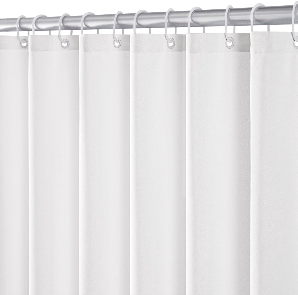 Gordijn 180x200cm wit, luxe polyester waterdicht douchegordijn voor hotel, anti-schimmel wasbare stof badkamer gordijn met 12 ringen
