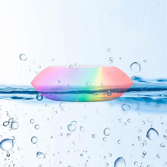 Bluetooth-speakers met kleurrijke verlichting - Draagbare, drijvende zwembadspeaker (IPX7-waterdicht) met 8 lichtmodi - Ingebouwde microfoon, HD-stereogeluid, handsfree en draadloos - Geschikt voor bubbelbad, douche en buitengebruik — afbeelding 3