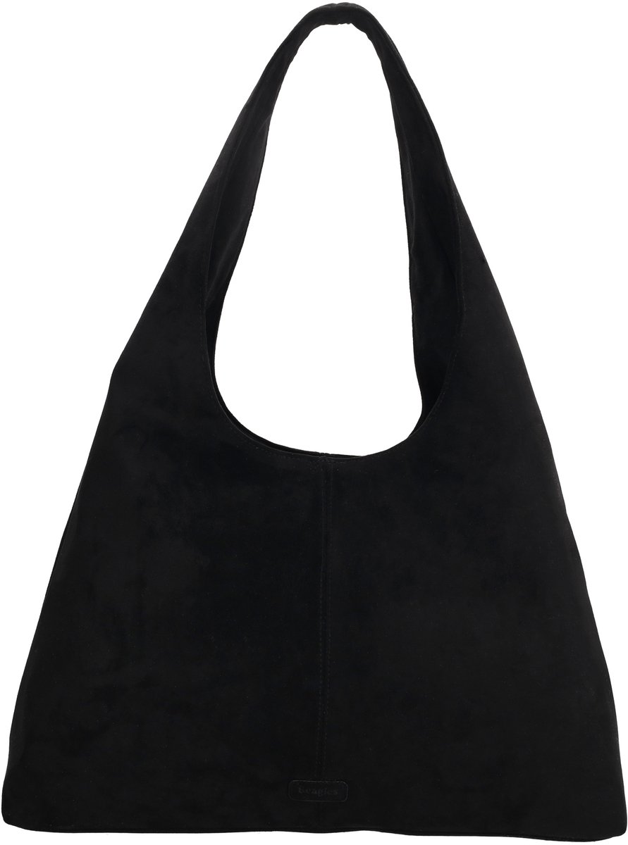 Beagles Ozu Shopper - Damestas - Schoudertas - Faux Suède - Ritssluiting - Trendy - Everyday - Tote Bag - Dames Tas - Zwart