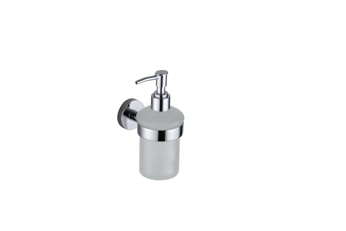 EISL Wand Zeepdispenser Glas & Chroom – Zonder Boren te Monteren – Lijmen of Schroeven – Voor Badkamer, Toilet en Keuke