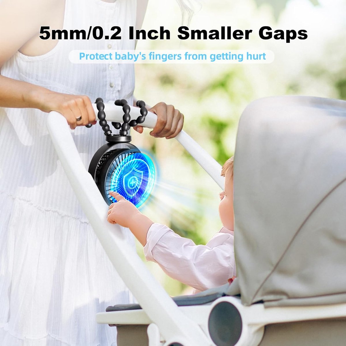 Kinderwagen Ventilator – USB Oplaadbaar – Clipventilator – 720° Draaibaar – Tot 40 Uur Accuduur – Stil – Zwart
