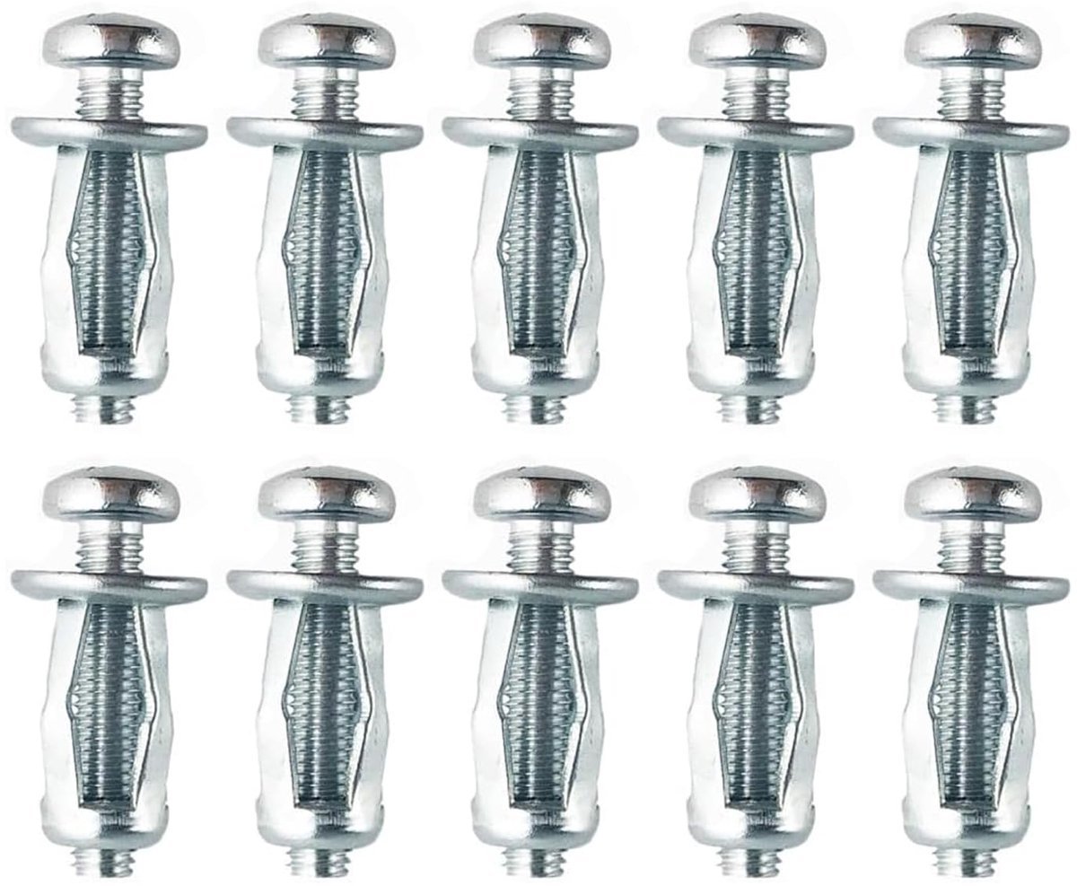 10 stuks M6x25 holle ruimte metalen anker, Robuuste holle wandankers holle ruimte metaal pluggen voor huisdecoratie en bevestigingen aan holle ruimtes en gipsplaten