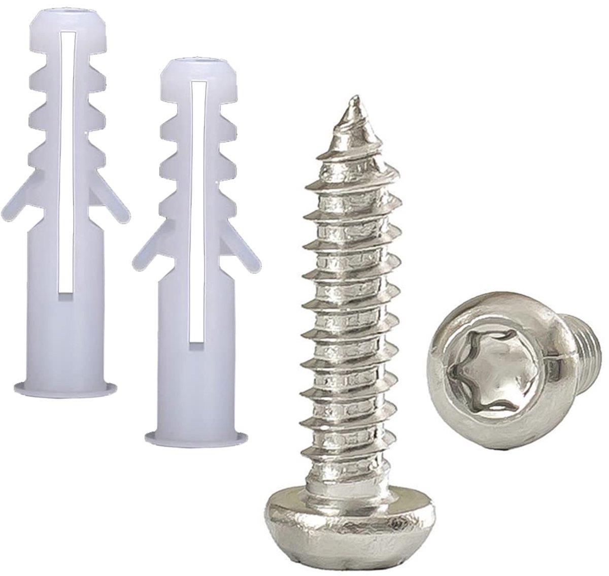 50 stuks pluggen en schroeven, gipsplaatanker met roestvrijstalen schroeven, M4 x 25 mm, zelfborende gipsplaatbuizen, gipsvezelplaten, holle ruimtepluggen, torx-draaikop