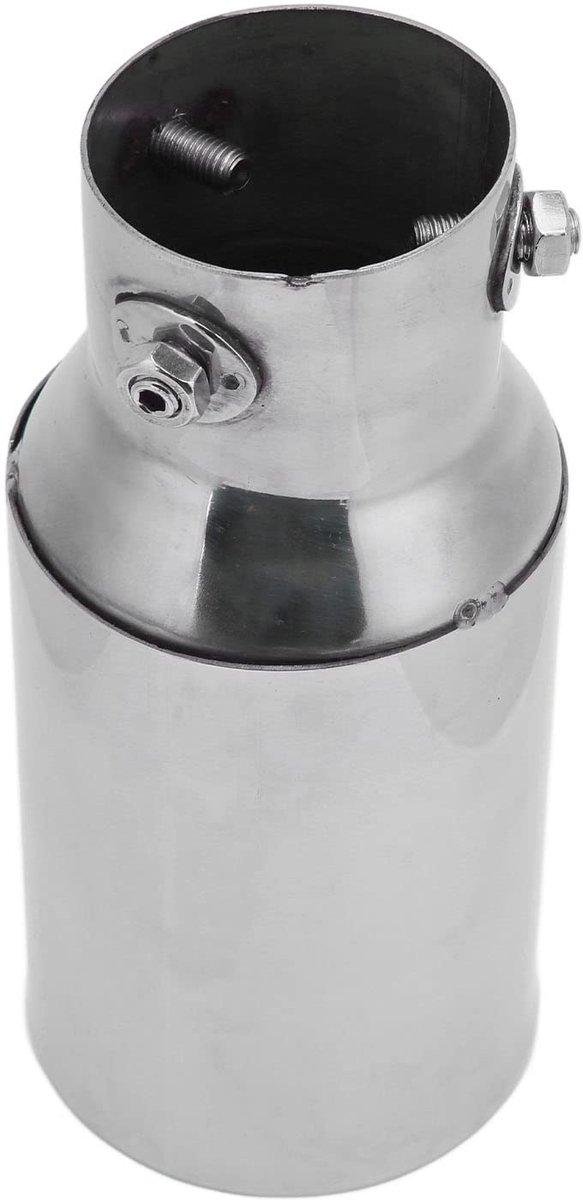 Uitlaatpijp, Auto Uitlaat Tip 60x89mm Rvs Zilver Spiegel Gepolijst Rond Universeel voor Auto's