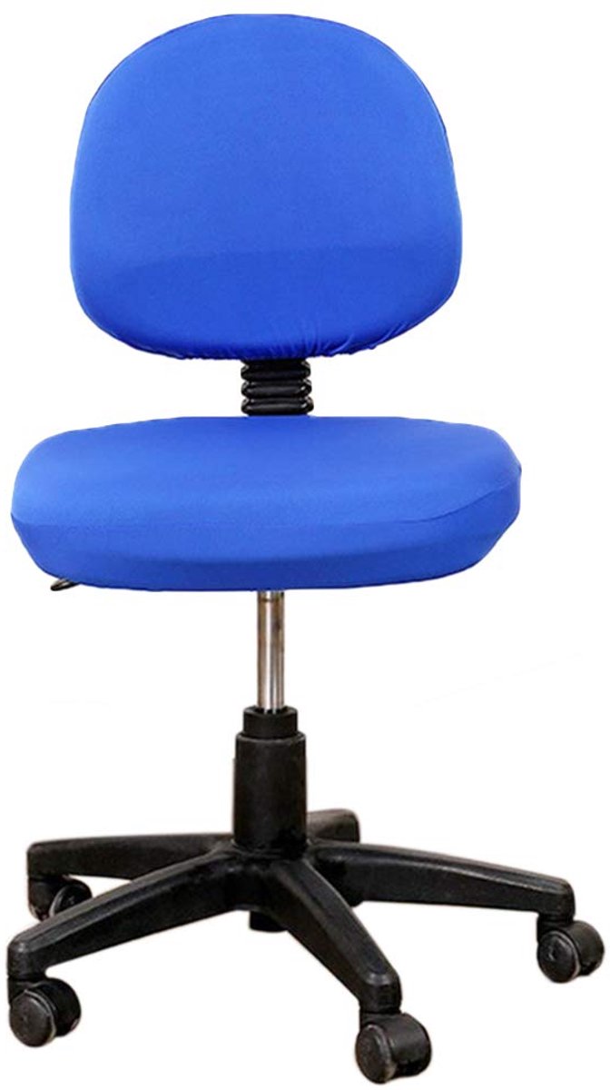 2-delige Stoelhoezen voor Bureaustoelen, Rekbare Verwijderbare, Wasbare, Roterende Rugleuningen en Kussenbeschermers Universele Hoezen voor Computerstoelen (Blauw)
