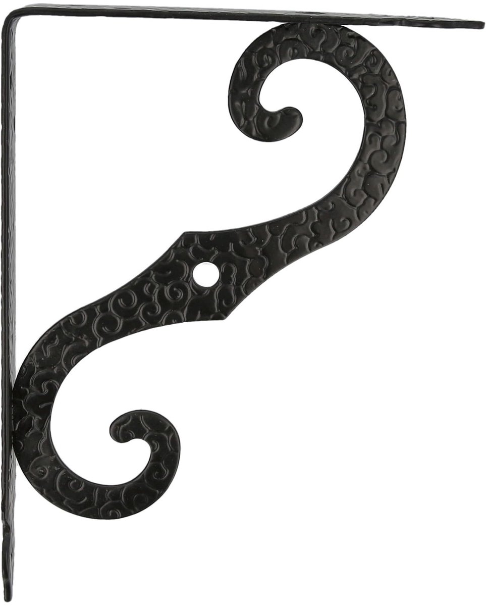 - Wandplankbeugel - Metalen plankbeugel - Hoekplank - Planksteun - Staal - Zwart - Afmetingen: 250x190 mm - Max. aanbevolen gewicht: 100 kg