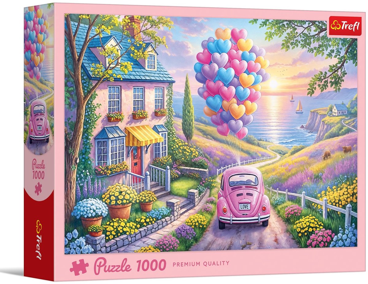 Dailygoods- Puzzel 1000 stukjes - Romantische rit - Kustlandschap - Creatief vermaak - Ontspanning - Afmeting 683 x 480 mm - Legpuzzel