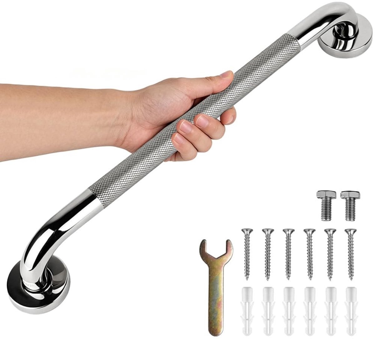 Dailygoods- Douchehandgreep 50cm - Antislip Roestvrij Staal - Badkamer Steunrail - Veiligheidssteun voor Ouderen - Kinderen en Gehandicapten - Schokbestendig