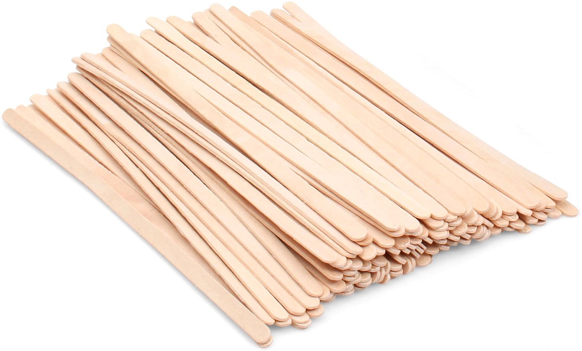Dailygoods- Roerstaafjes 100 stuks - Houten Roerstaafjes - 19 cm - Glad en braamvrij - Voor Koffie/Thee - Handig voor Dranken - Roerstokjes