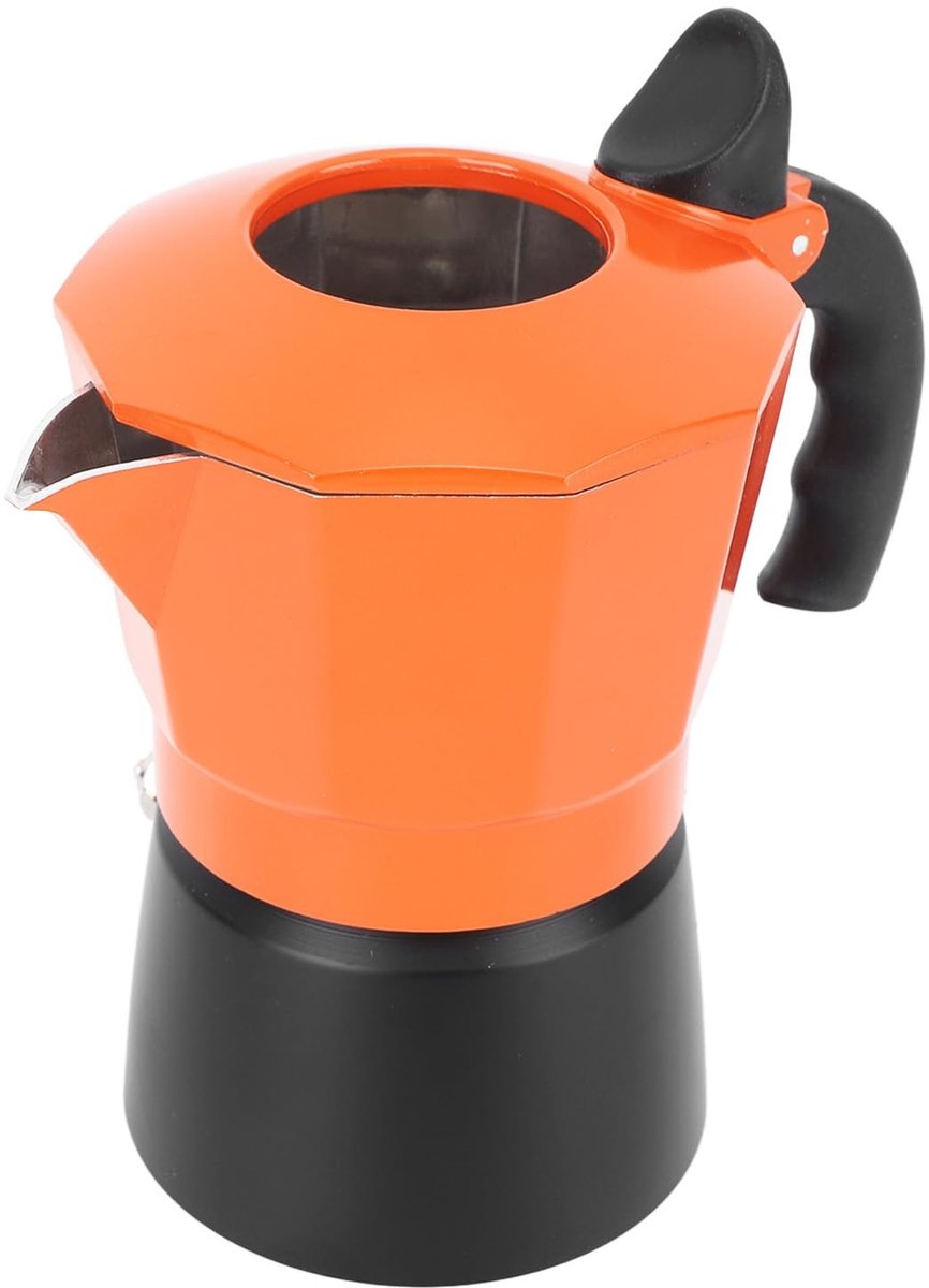 Dailygoods- Moka Pot Hittebestendig - Koffiekan - Dubbel Ventiel - Octagonale Pannen - 3 Kopjes - 150 ml Inhoud - Koffiezetter